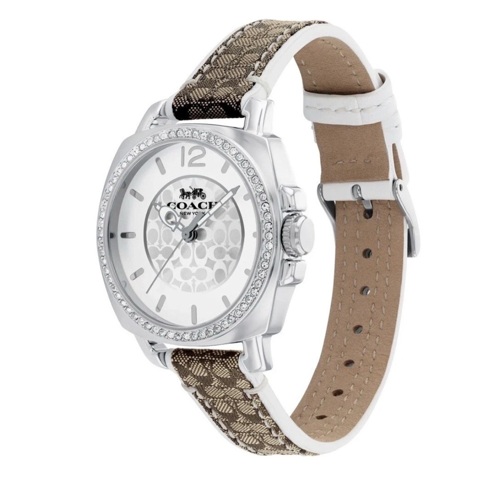 New Coach Boyfriend Women’s Stainless Steel Crystal Bezel Watch 14503148 - Picture 2 of 5